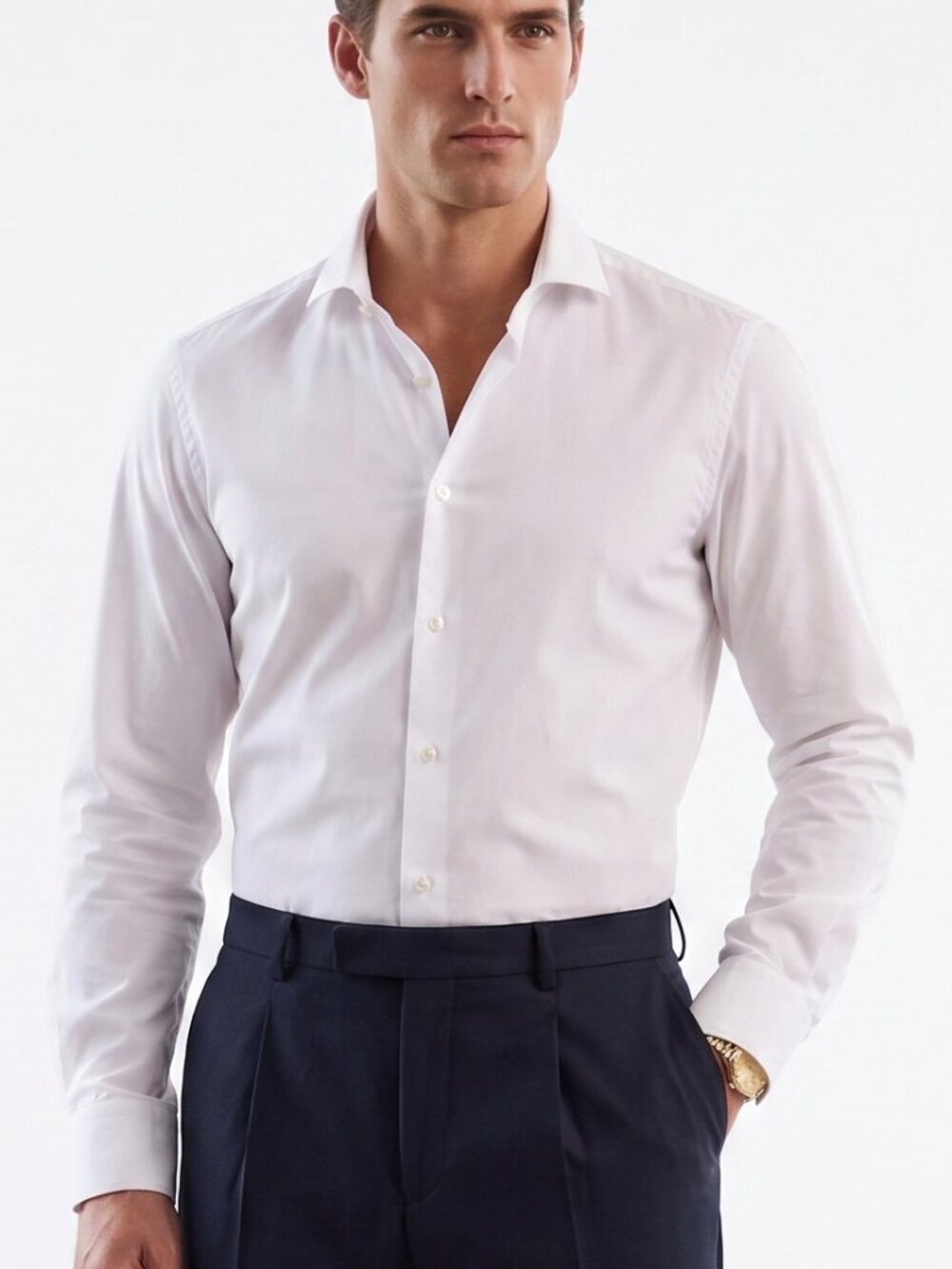 Hugo Boss Slim Fit Easy Iron  Men’s Crisp White Long-Sleeve Dress Shirt 41/18 XL